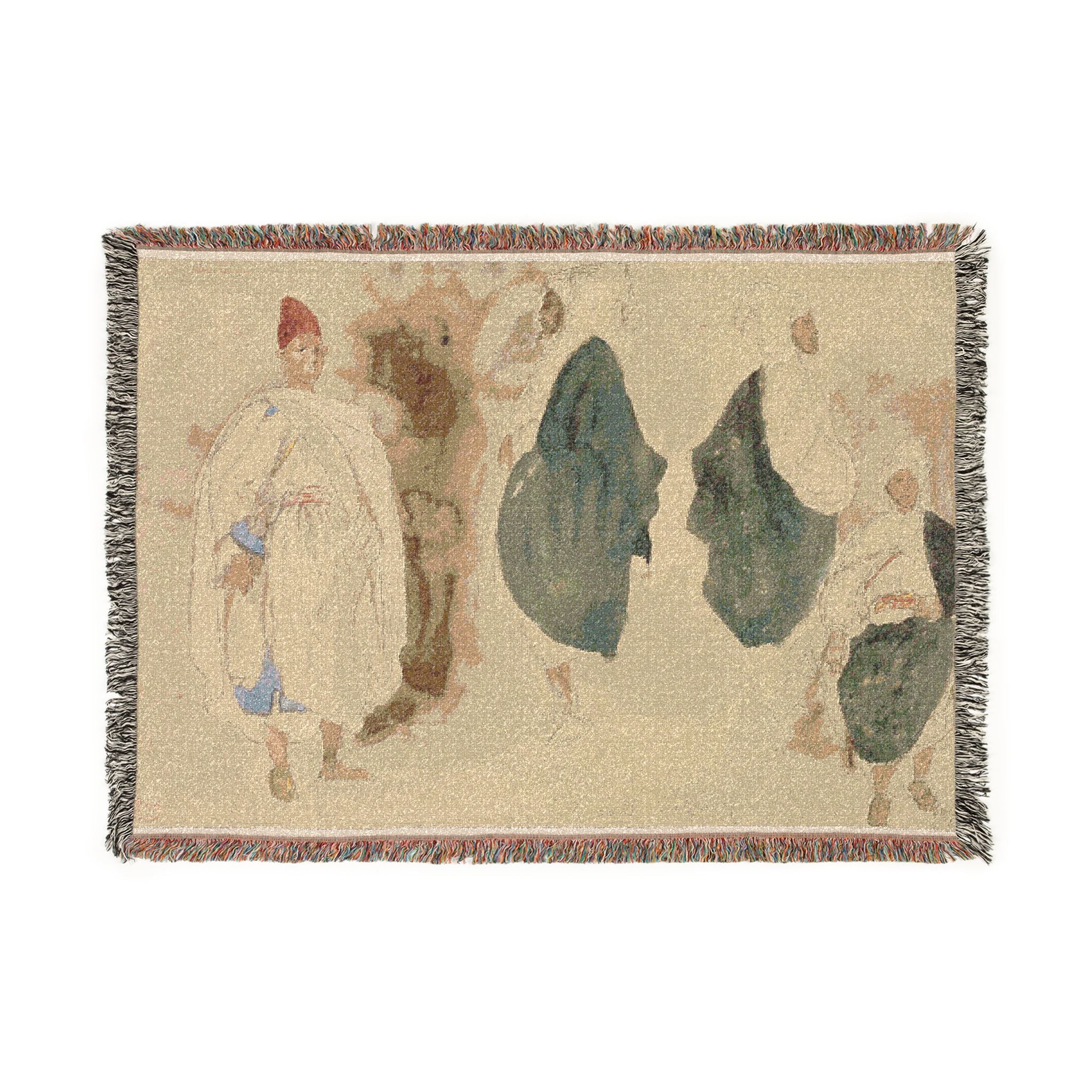 Eugène Delacroix - Four Sketches of Arab Men | Woven Tapestry Blanket