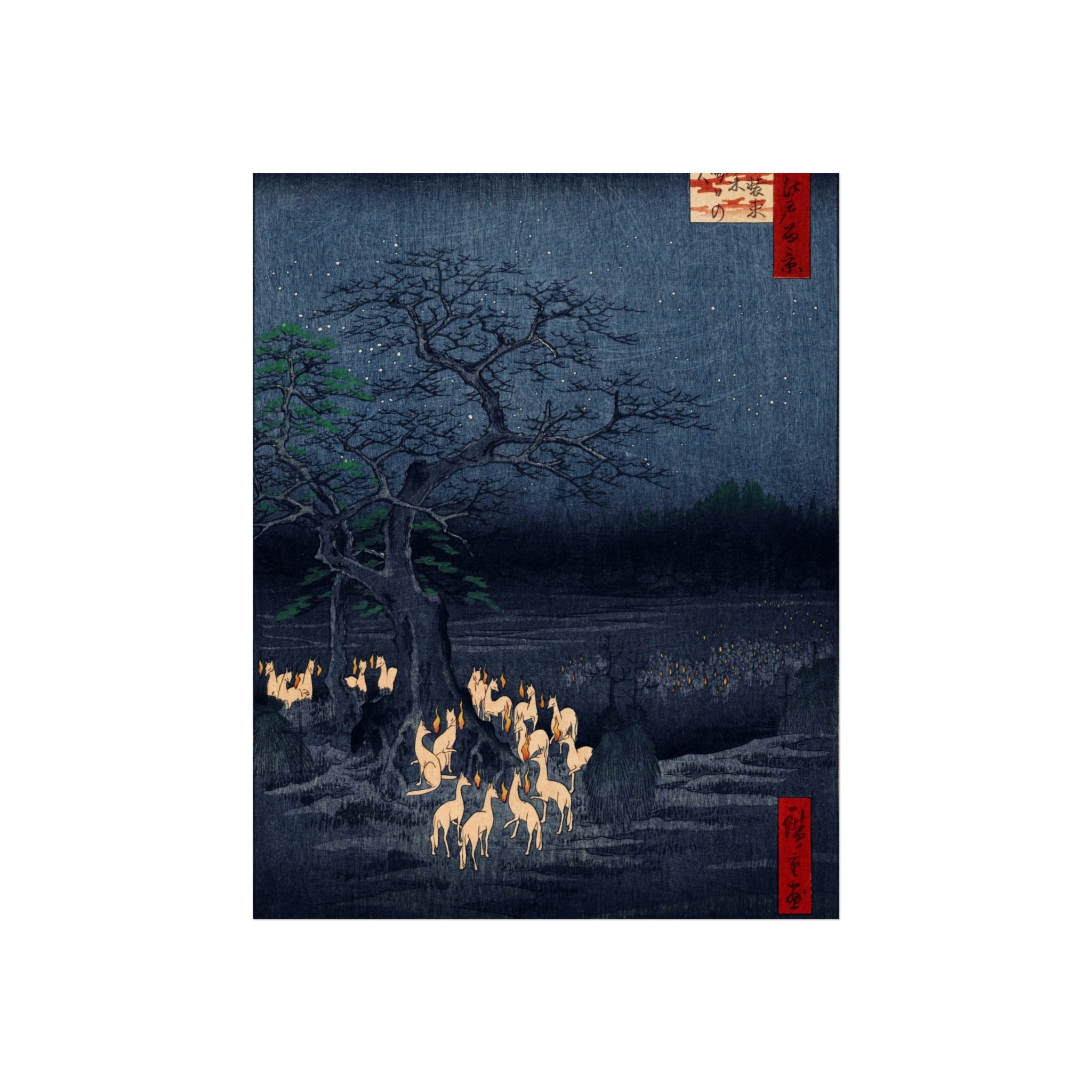 Utagawa Hiroshige - New Year's Eve Foxfires at Oji | Fine Art Poster