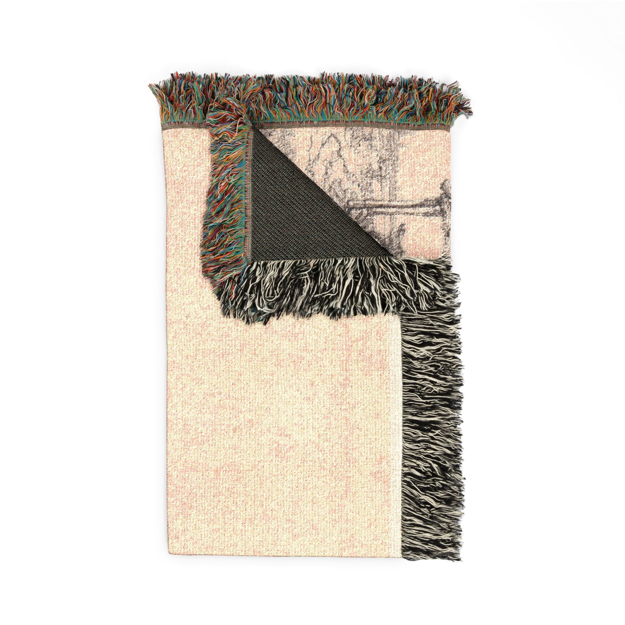 Rembrandt van Rijn - Landscape with Cottages and a Hay Barn Oblong | Woven Tapestry Blanket