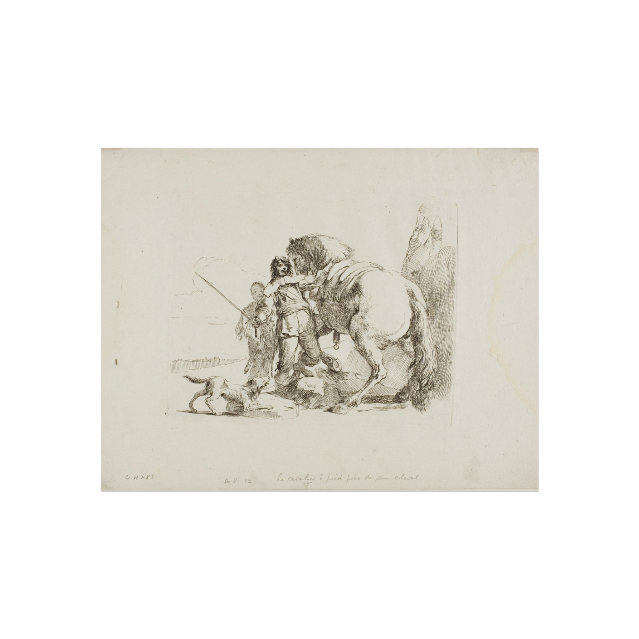 Giovanni Battista Tiepolo - The Rider Standing by His Horse, from Capricci | Fine Art Poster