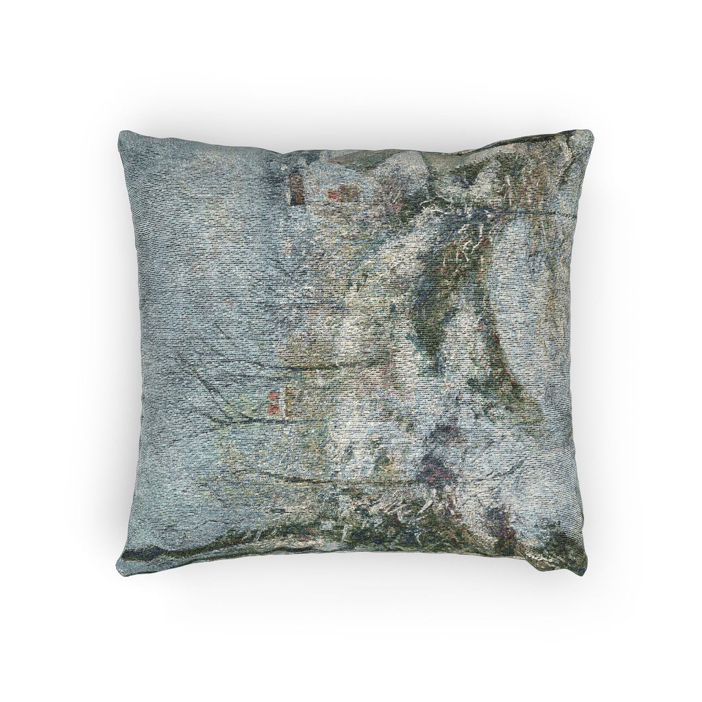Camille Pissarro - Rabbit Warren at Pontoise, Snow | Woven Pillow