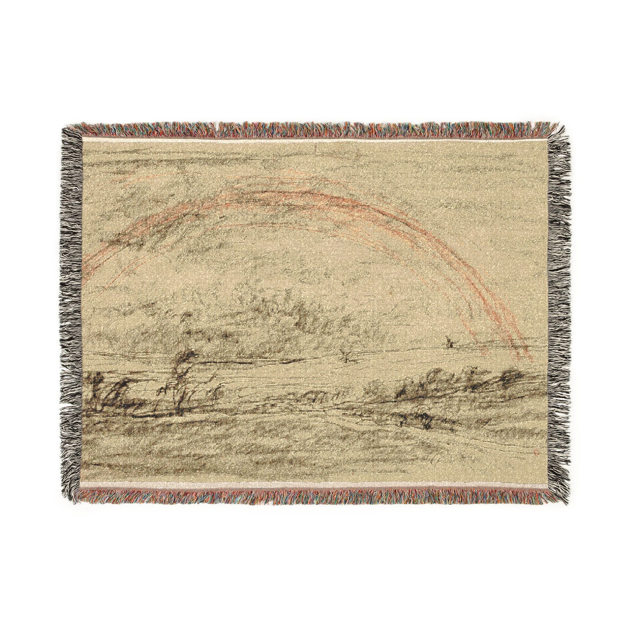 Charles François Daubigny - Landscape with a Rainbow | Woven Tapestry Blanket