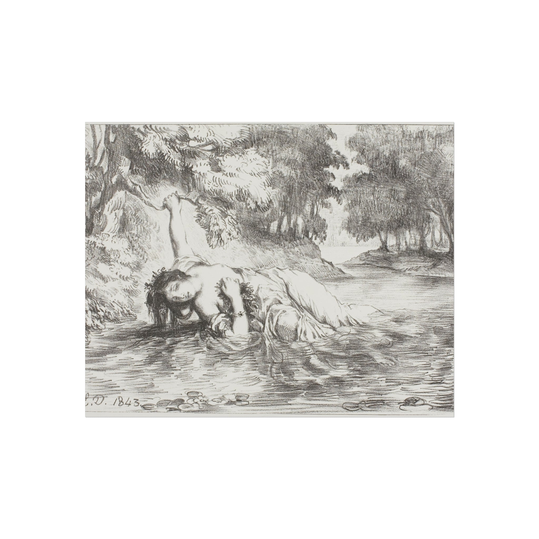 Ophelia's Death Eugène Delacroix Fine Art Poster