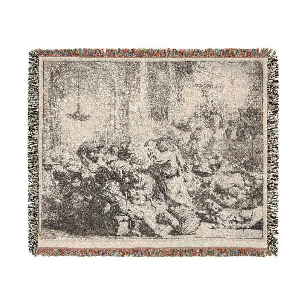 Rembrandt van Rijn - Christ Driving the Money Changers from the Temple | Woven Tapestry Blanket