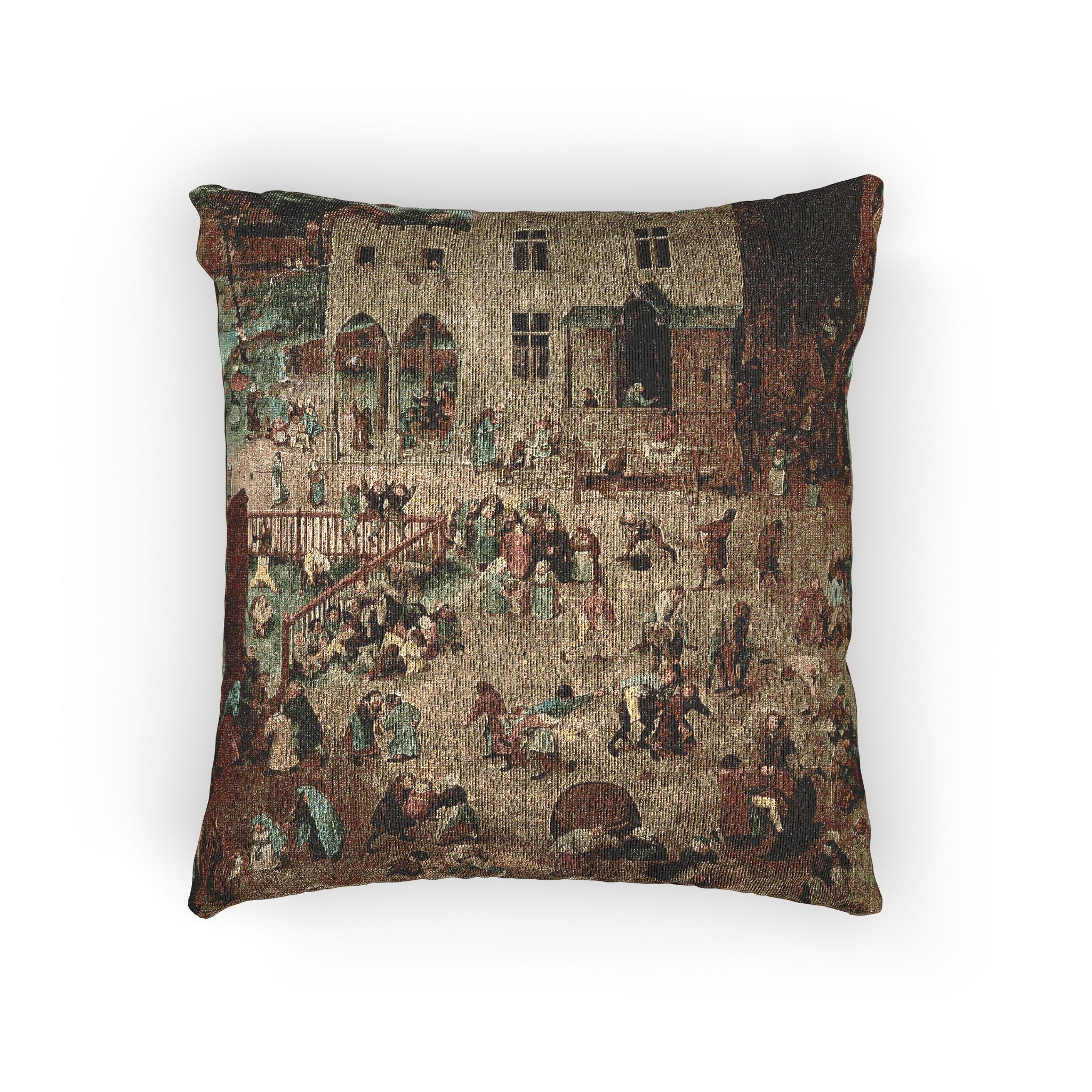 Pieter Bruegel the Elder - Children’s Games - Google Art Project | Woven Pillow