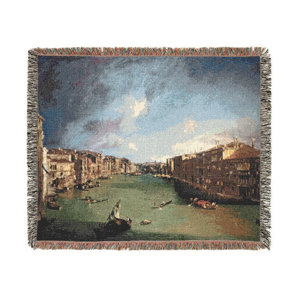 Ca' Rezzonico - Canal Grande da Palazzo Balbi a Rialto C.1722 - Canaletto | Woven Tapestry Blanket