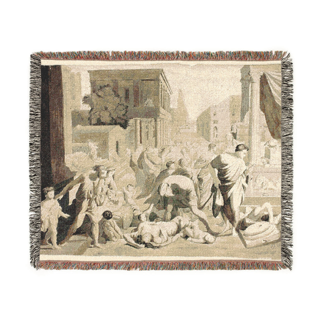 Nicolas Poussin - Plague of Ashdod | Woven Tapestry Blanket