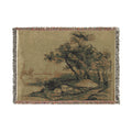 John Constable - River Bank with Trees (recto); Herd of Cattle Beneath Trees, with Inset Sketch of Landscape (verso) | Woven Tapestry Blanket