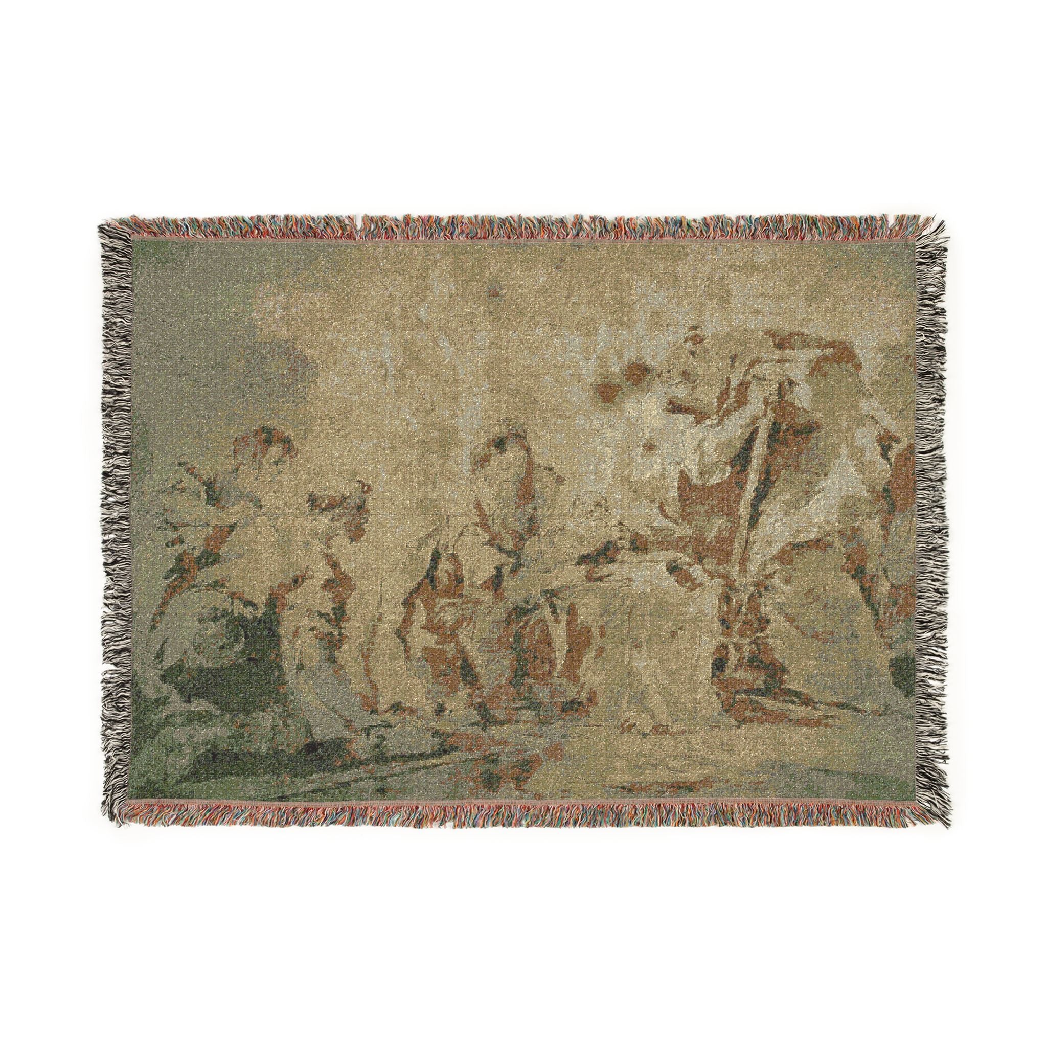 Francesco Guardi - Adoration of the Shepherds (recto); Three Sketches Buildings by Canal with Boats, Landscape with Buld | Woven Tapestry Blanket