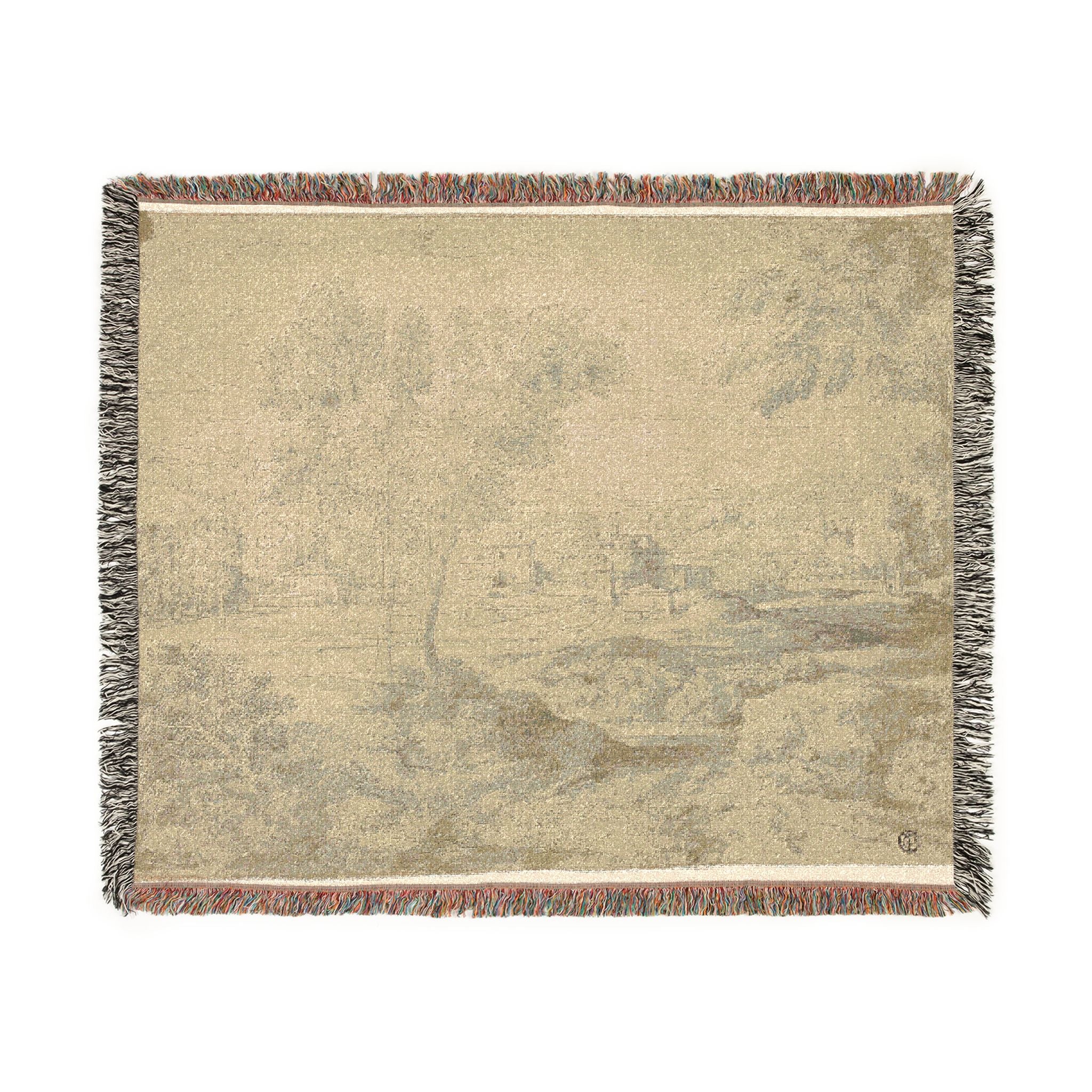 Follower of Nicolas Poussin - Italianate Landscape with Buildings | Woven Tapestry Blanket