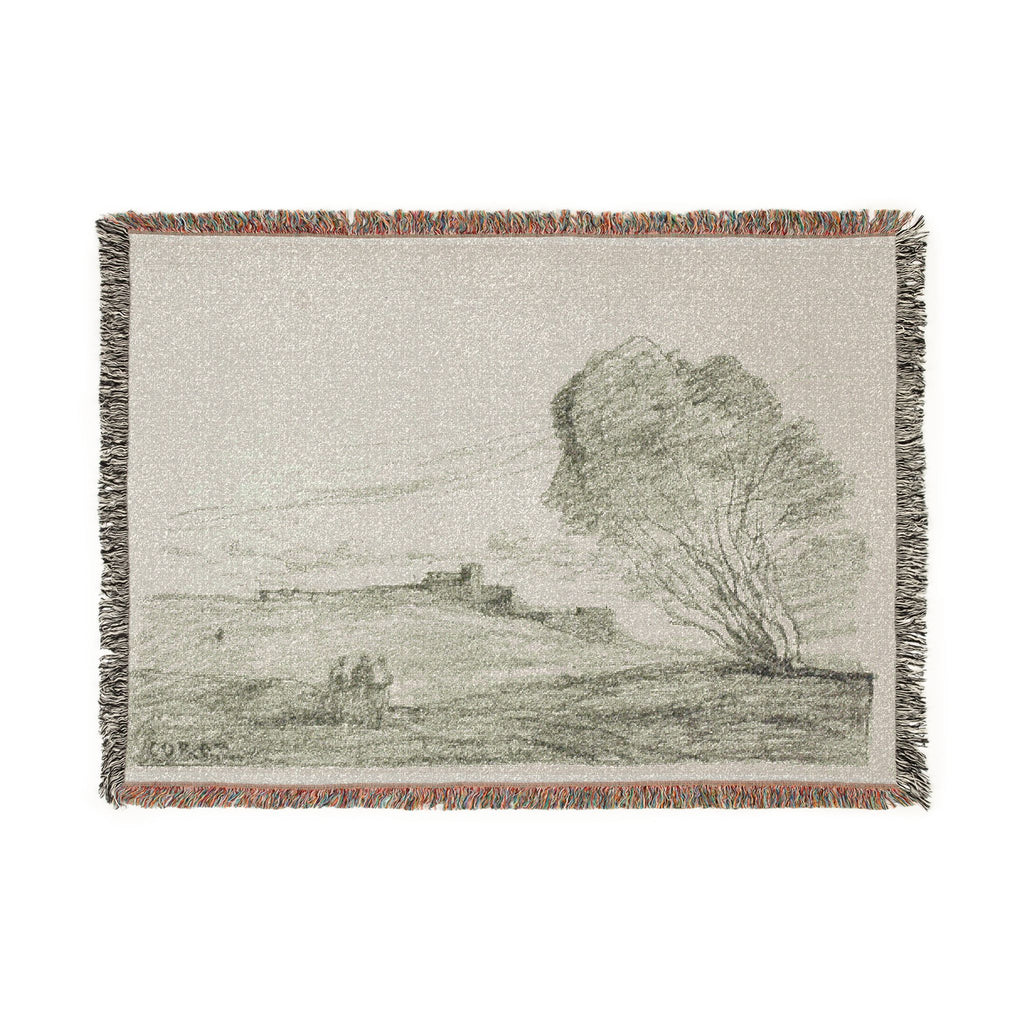 Jean Baptiste Camille Corot - The Isolated Fort | Woven Tapestry Blanket