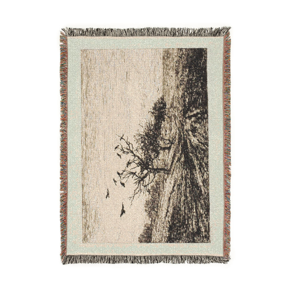 Charles François Daubigny - Crows in a Tree | Woven Tapestry Blanket