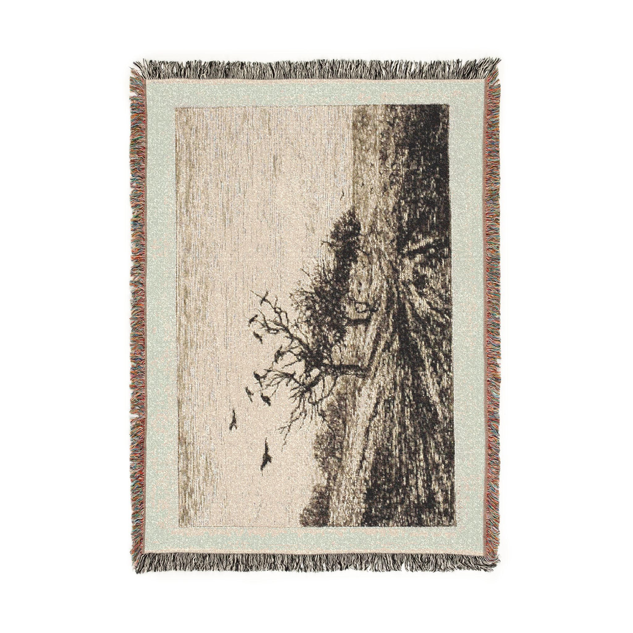 Charles François Daubigny - Crows in a Tree | Woven Tapestry Blanket