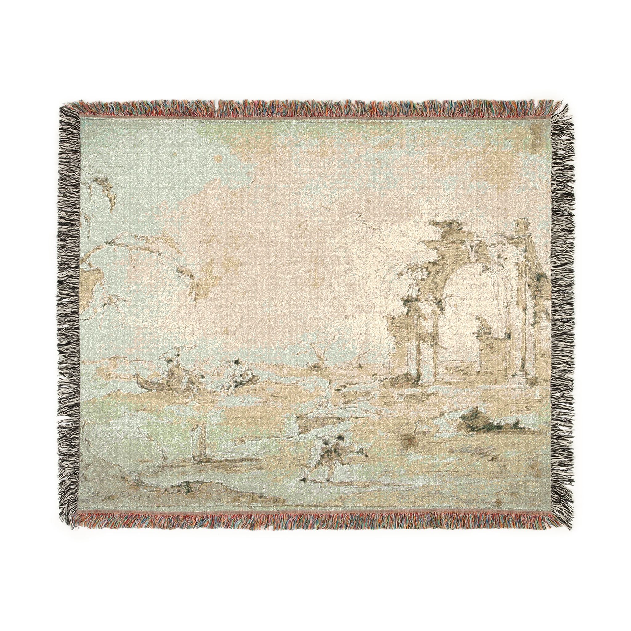 Francesco Guardi - Capriccio with a Squall on the Lagoon | Woven Tapestry Blanket