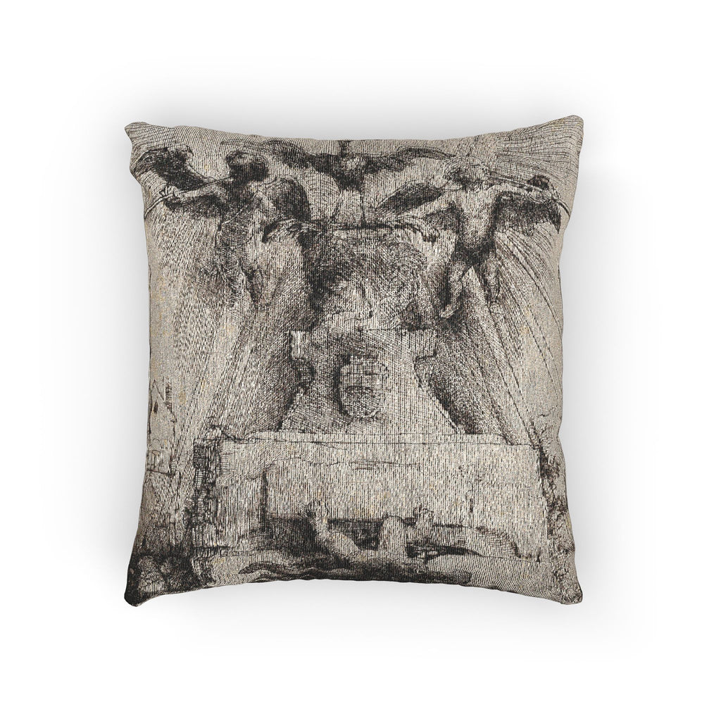Rembrandt van Rijn - The Phoenix or The Statue Overthrown | Woven Pillow