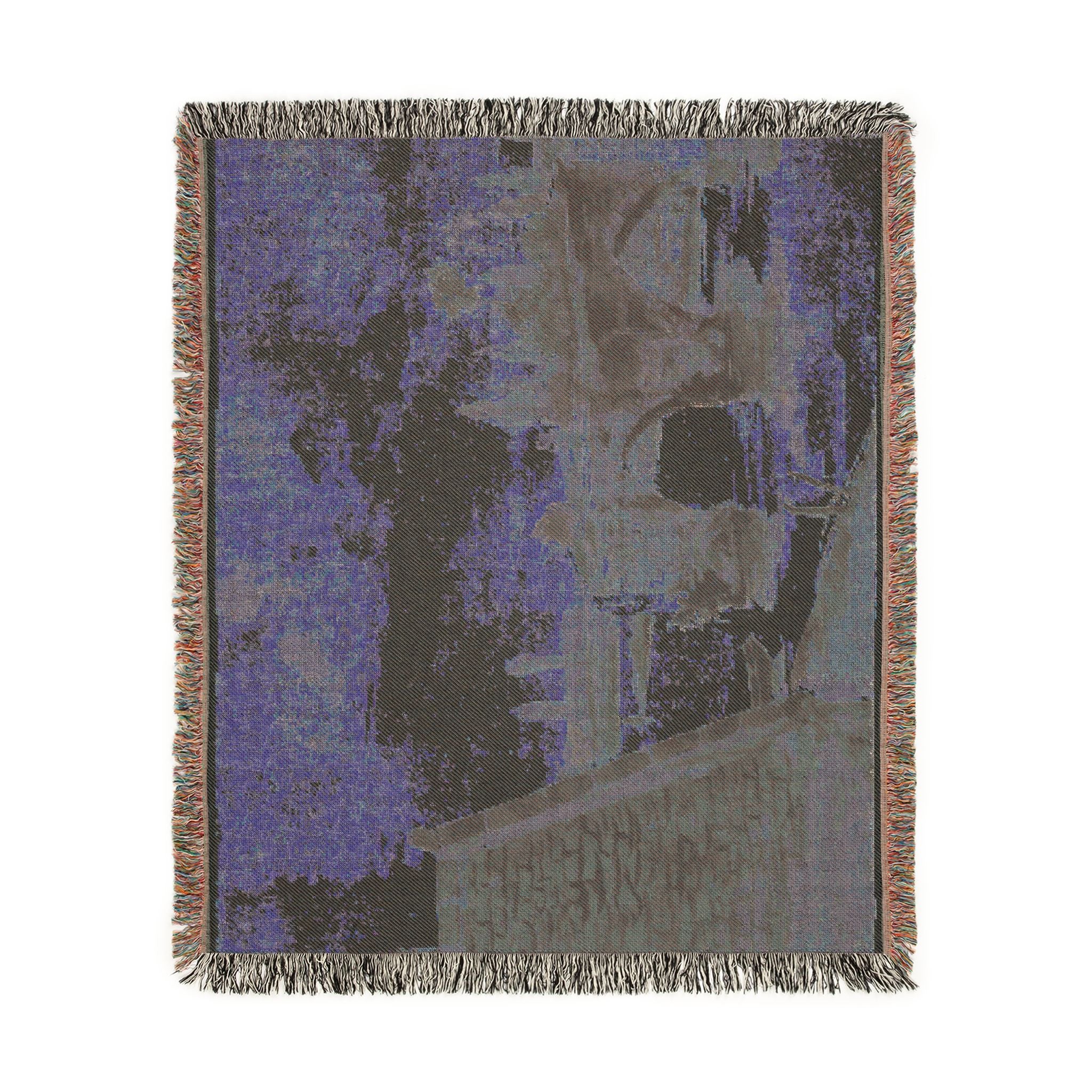 Eugène Delacroix - The Old Bridge at Mantes | Woven Tapestry Blanket