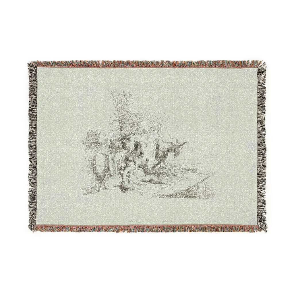 Giovanni Battista Tiepolo - A Nymph with a Small Satyr and Two Goats, from Capricci | Woven Tapestry Blanket