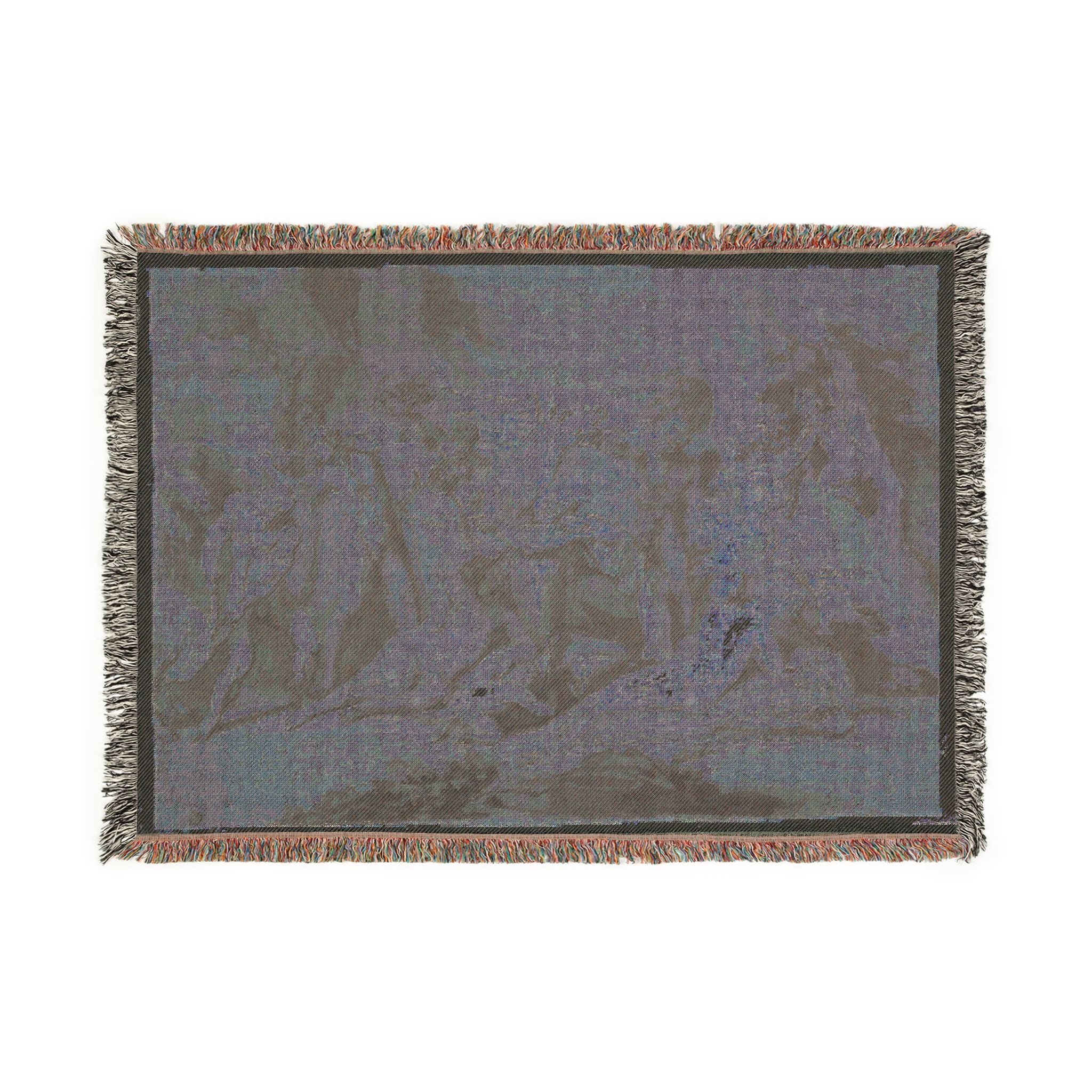 Nicolas Poussin - Drunken Silenus Satyr and Nymphs | Woven Tapestry Blanket