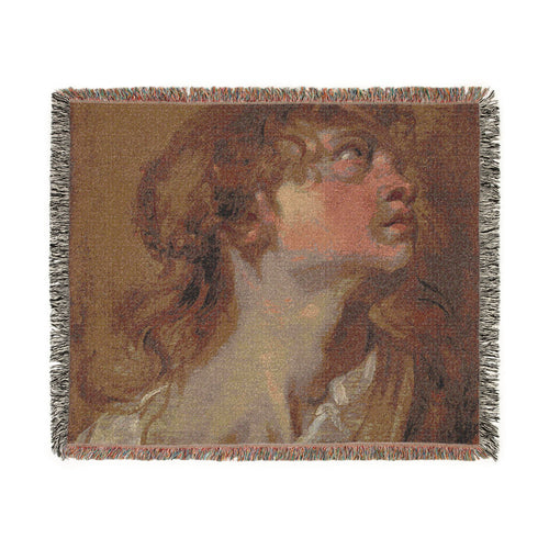 Anthony van Dyck - Head of a Girl | Woven Tapestry Blanket