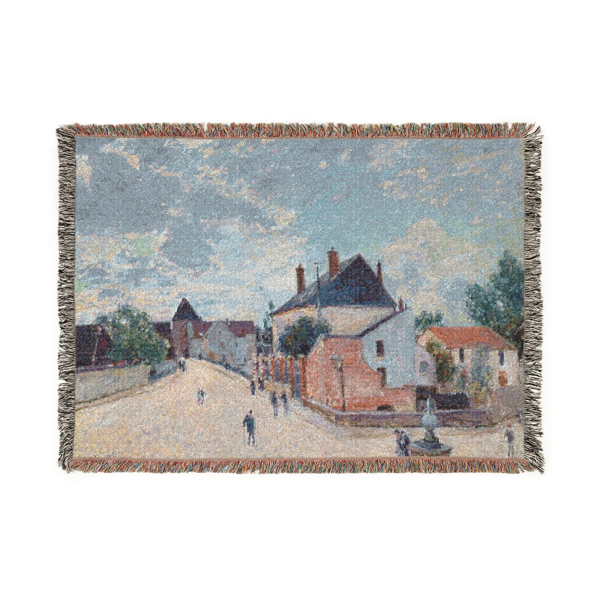 Alfred Sisley - Street in Moret | Woven Tapestry Blanket