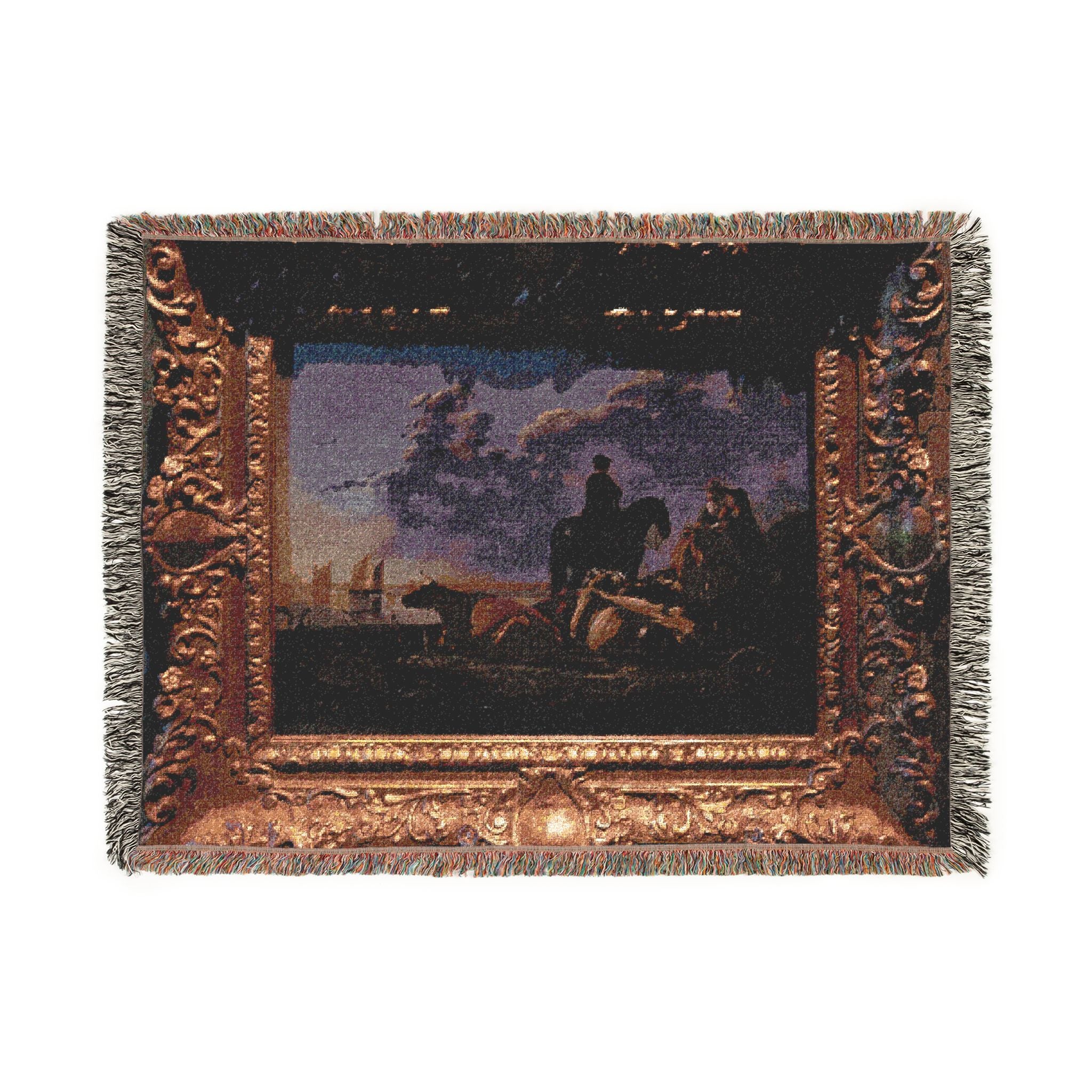 Den Haag - Mauritshuis - Aelbert Cuyp (1620-1691) - Peasants and Cattle by the River Merwede c. 1658-1660 | Woven Tapestry Blanket