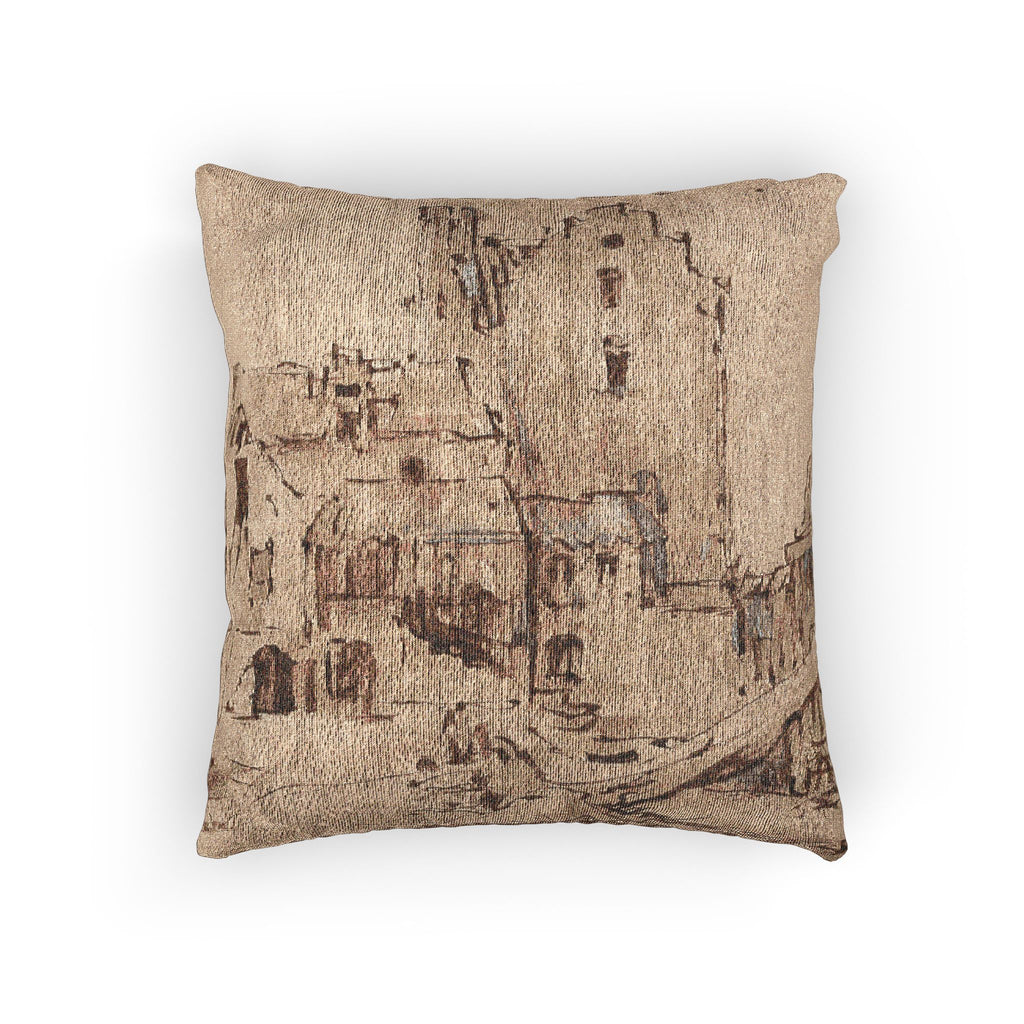 Rembrandt van Rijn - Kostverloren Castle in Decay | Woven Pillow