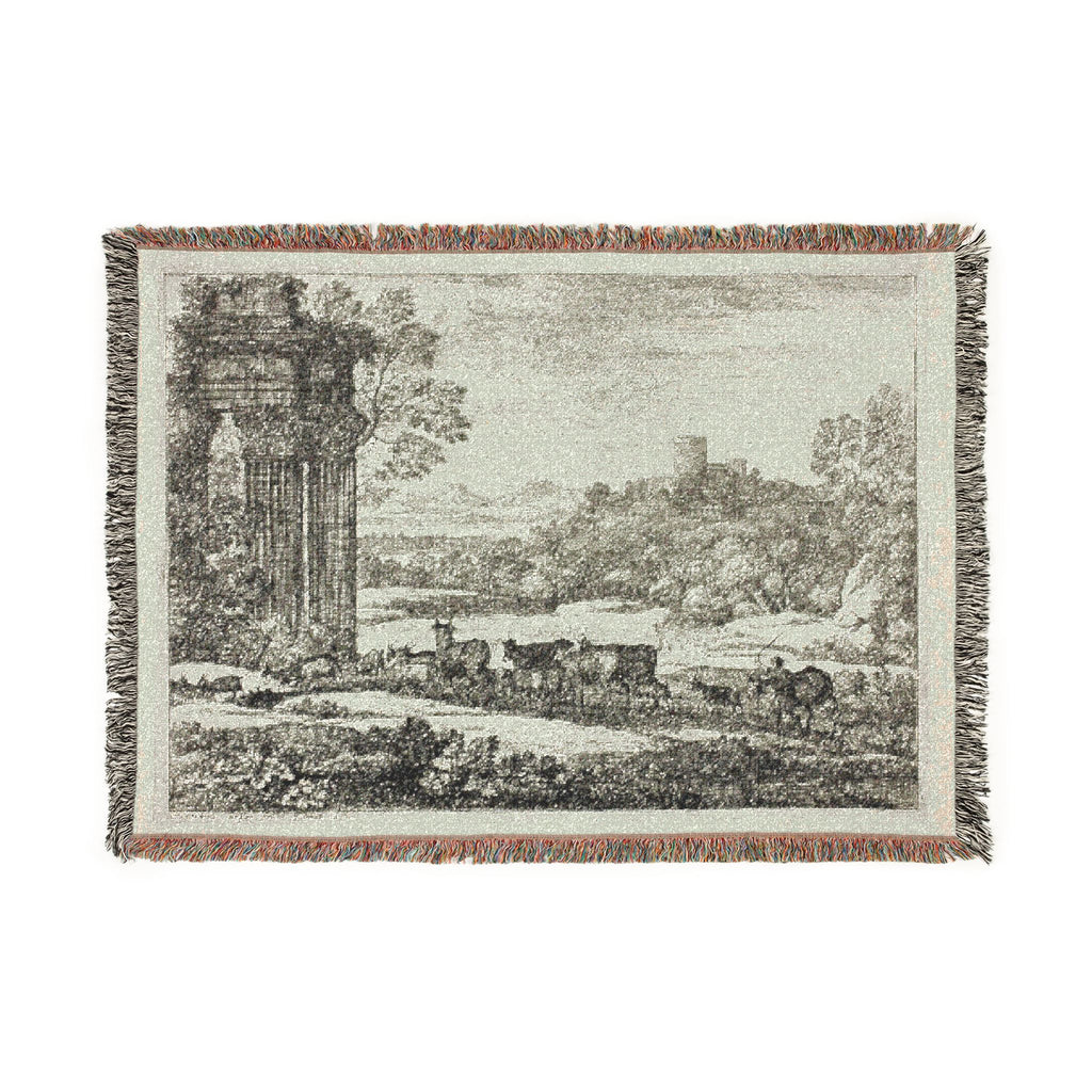 Claude Lorrain - The Herd Returning in Stormy Weather | Woven Tapestry Blanket