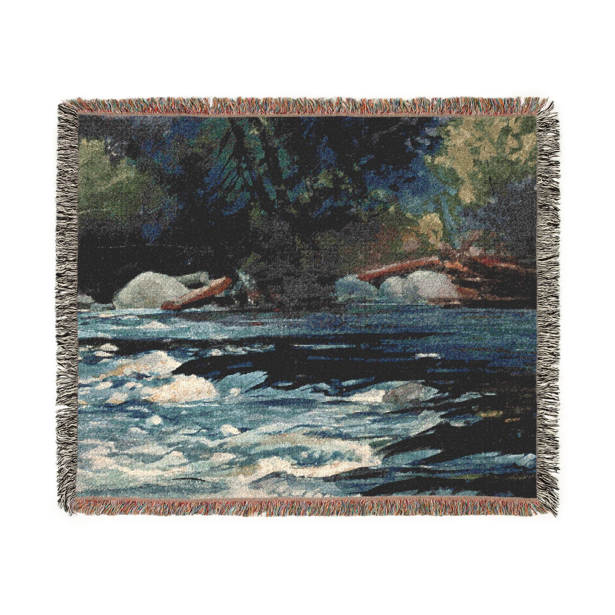 The Rapids, Hudson River, Adirondacks Winslow Homer Tapestry Blanket