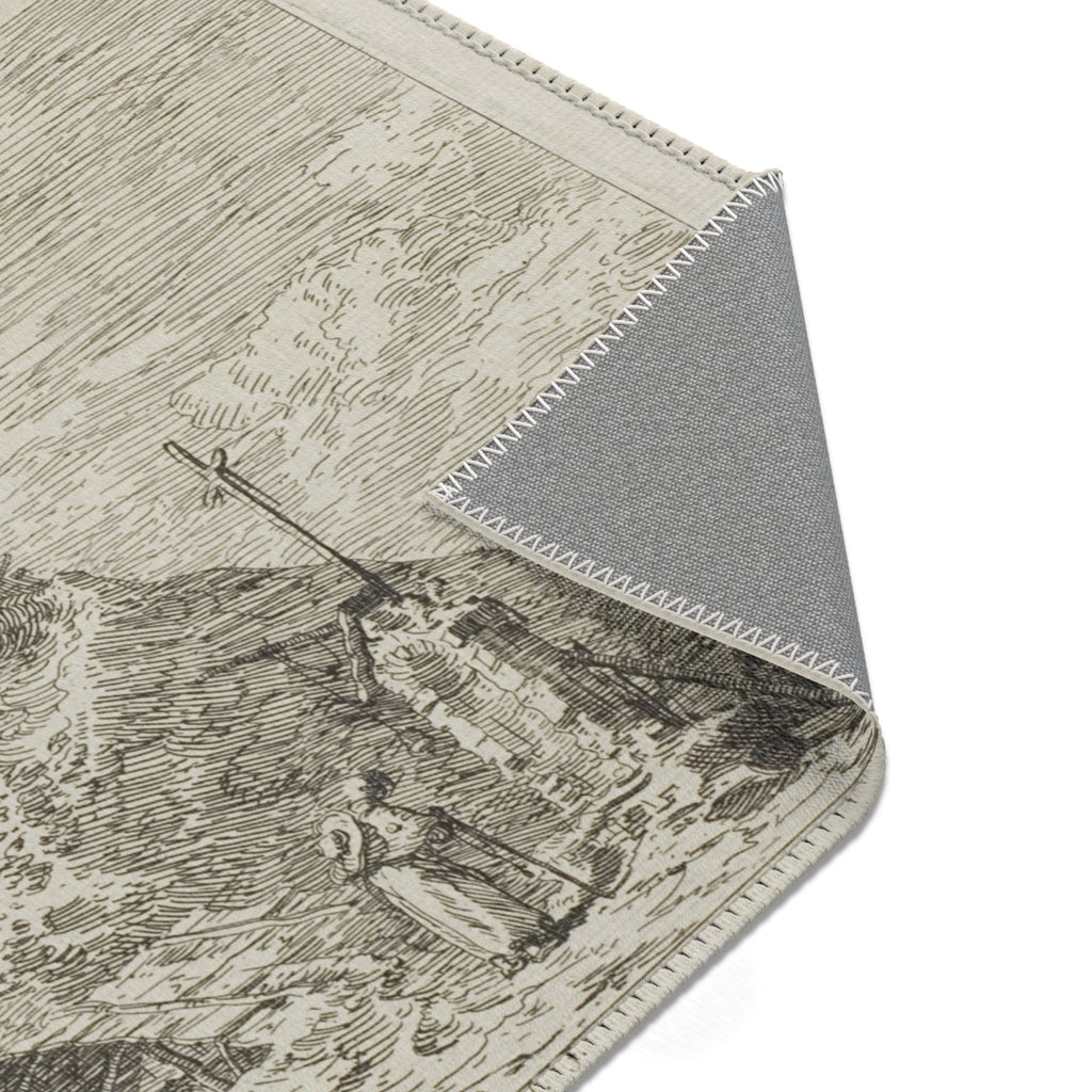 Canaletto - Landscape with the Pilgrim at Prayer, from Vedute | Area Rug