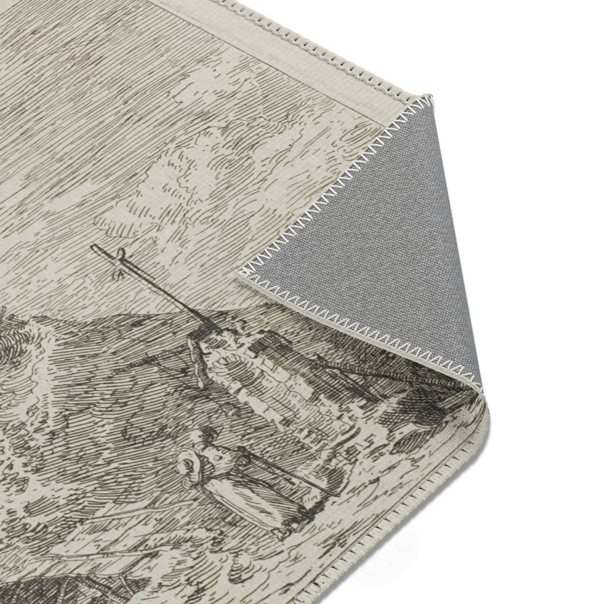 Canaletto - Landscape with the Pilgrim at Prayer, from Vedute | Area Rug