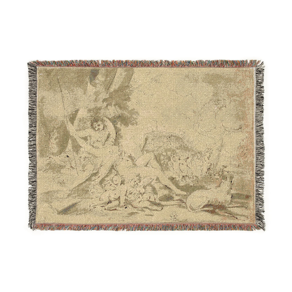 Nicolas Poussin - Figures, Chariot and Dog | Woven Tapestry Blanket