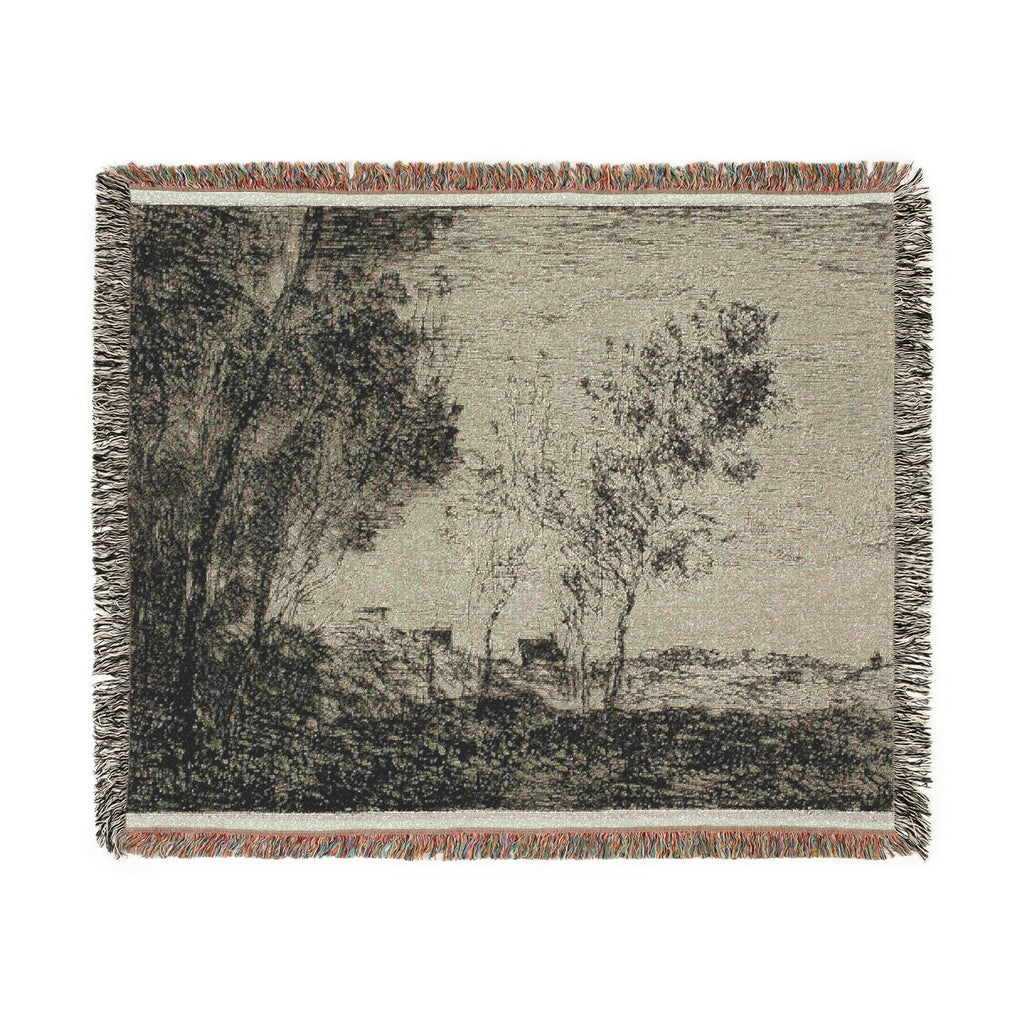 Jean Baptiste Camille Corot - In the Dunes Souvenir of the Woods of the Hague | Woven Tapestry Blanket