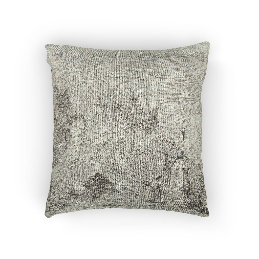 Canaletto - Landscape with the Pilgrim at Prayer, from Vedute | Woven Pillow
