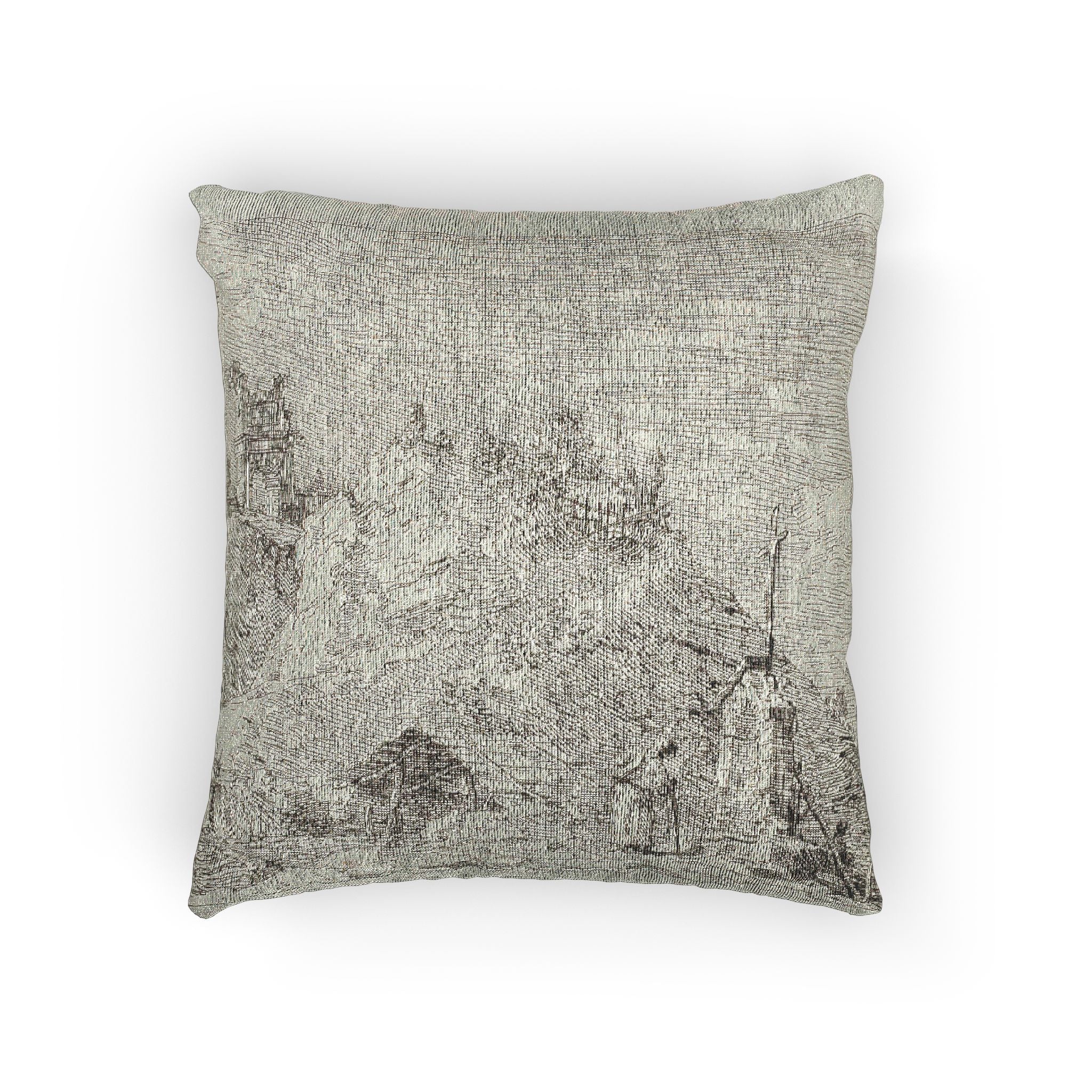 Canaletto - Landscape with the Pilgrim at Prayer, from Vedute | Woven Pillow