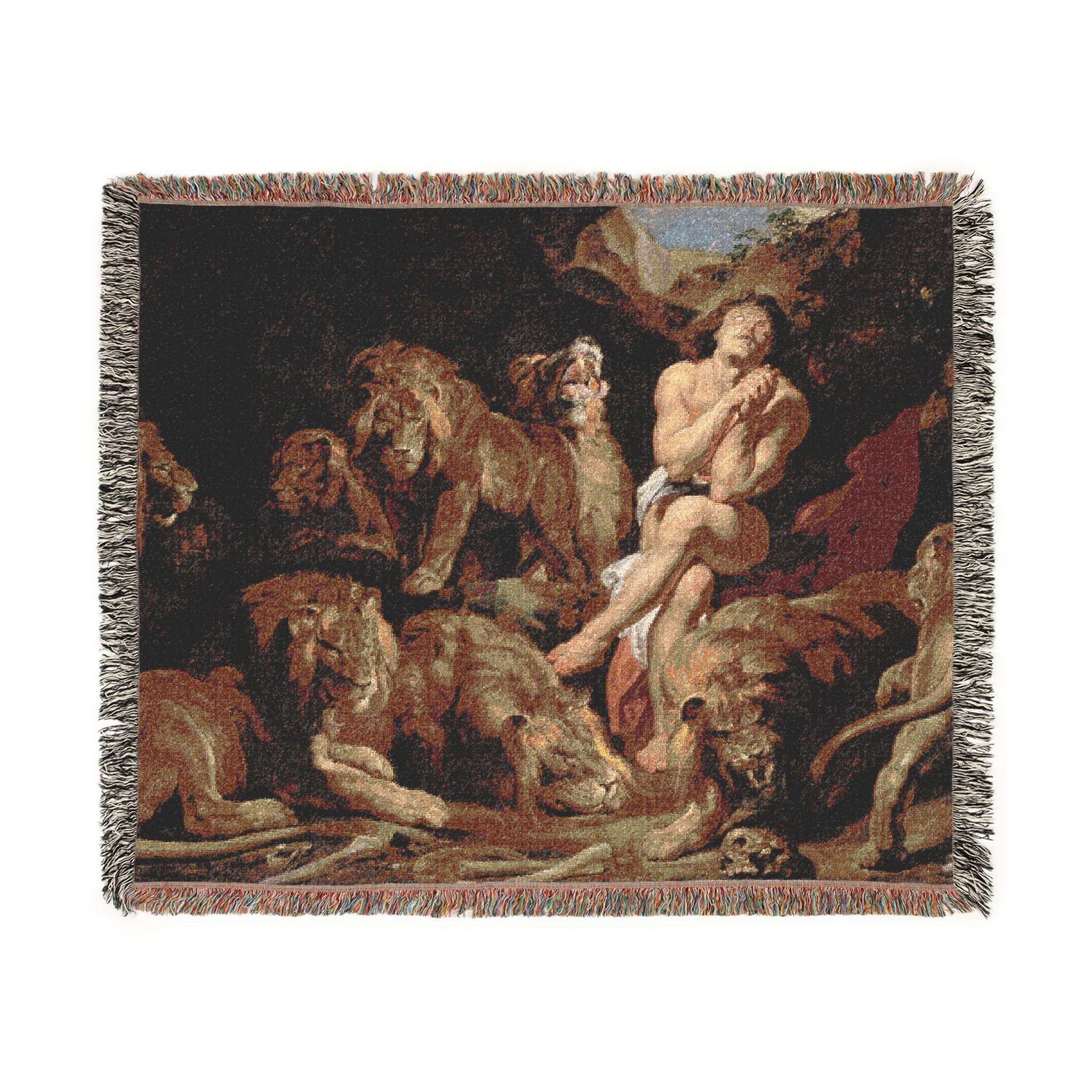Sir Peter Paul Rubens - Daniel in the Lions' Den - Google Art Project | Woven Tapestry Blanket