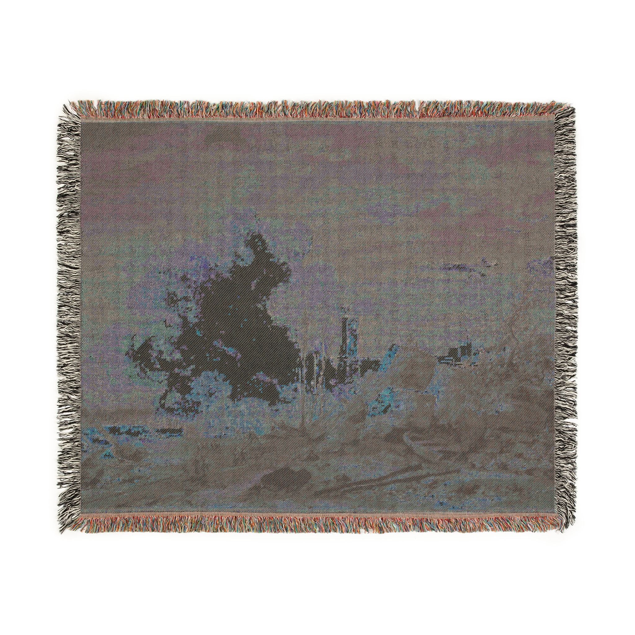 Louis Gabriel Moreau - Fire in the Port | Woven Tapestry Blanket