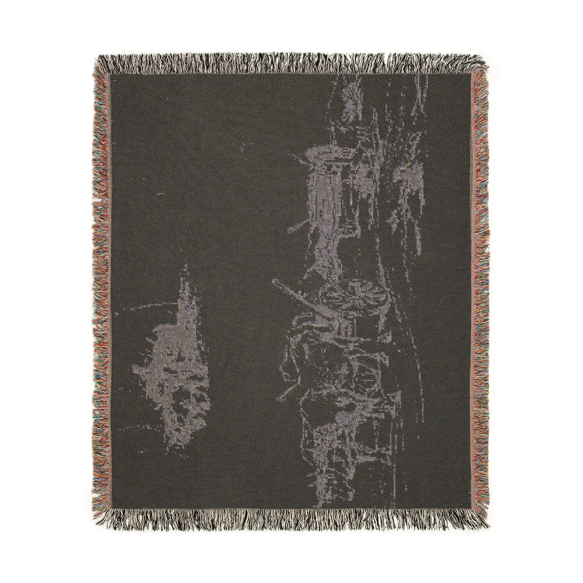 Charles François Daubigny - Two Sketches of Oxen Hauling a Log | Woven Tapestry Blanket