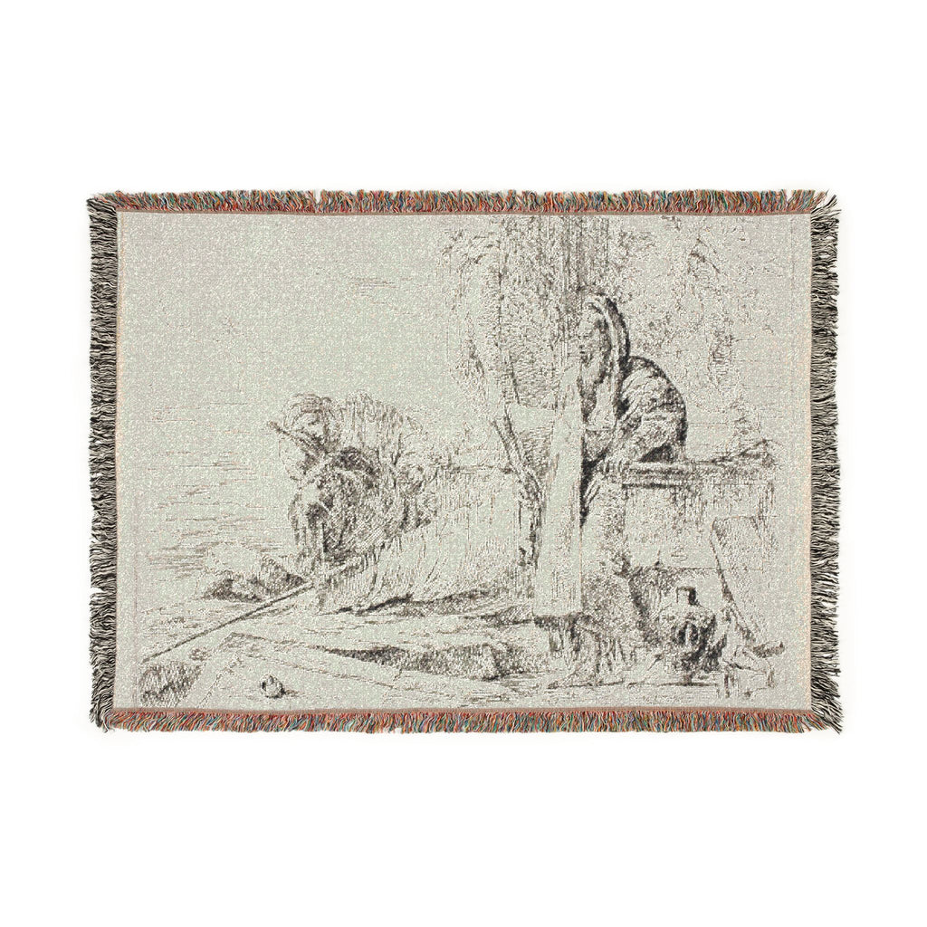 Giovanni Battista Tiepolo - Standing Philosopher and Two Other Figures, from Capricci | Woven Tapestry Blanket