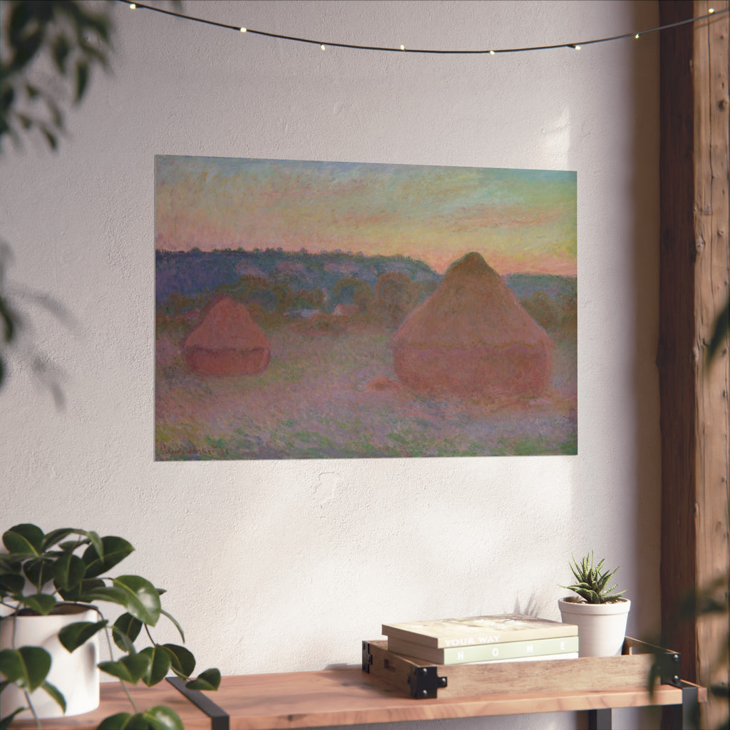 Claude Monet - Stacks of Wheat (End of Day, Autumn) | Fine Art Poster