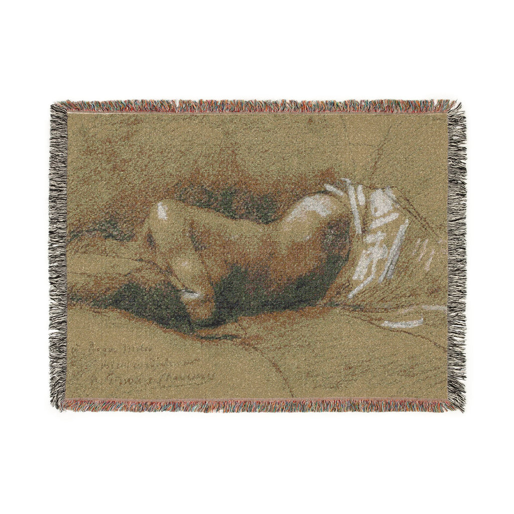 Pierre Puvis de Chavannes - Study of a Sleeping Woman | Woven Tapestry Blanket