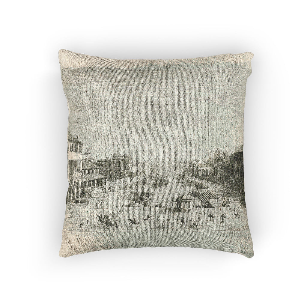 Canaletto - Mestre, from Vedute | Woven Pillow