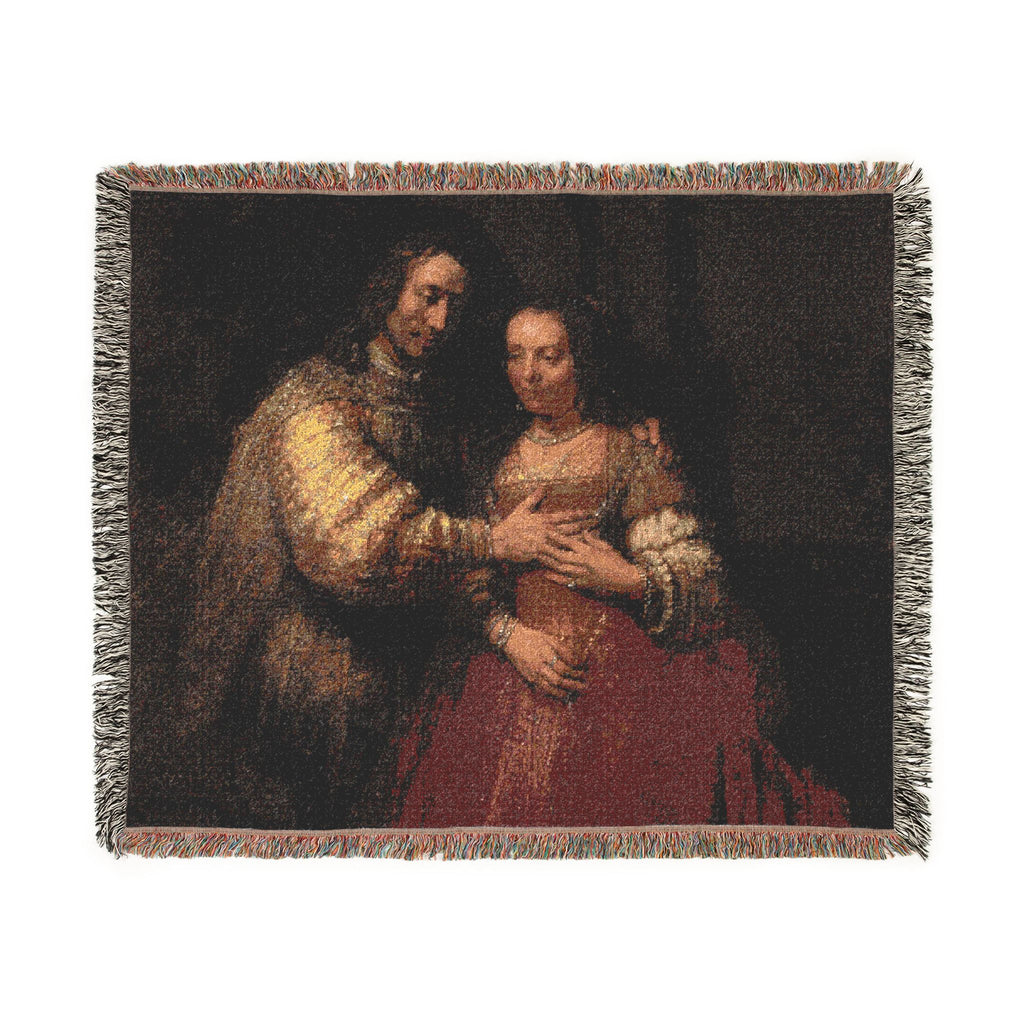 Rembrandt Harmensz. van Rijn - Portret van een paar als oudtestamentische figuren, genaamd 'Het Joodse bruidje' - Google | Woven Tapestry Blanket
