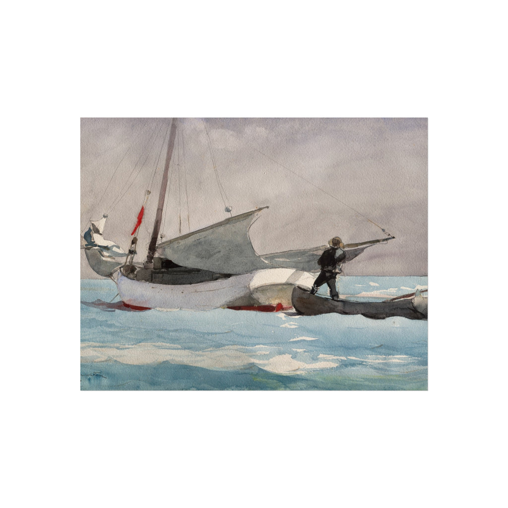 Winslow Homer - Stowing Sail | Fine Art Poster