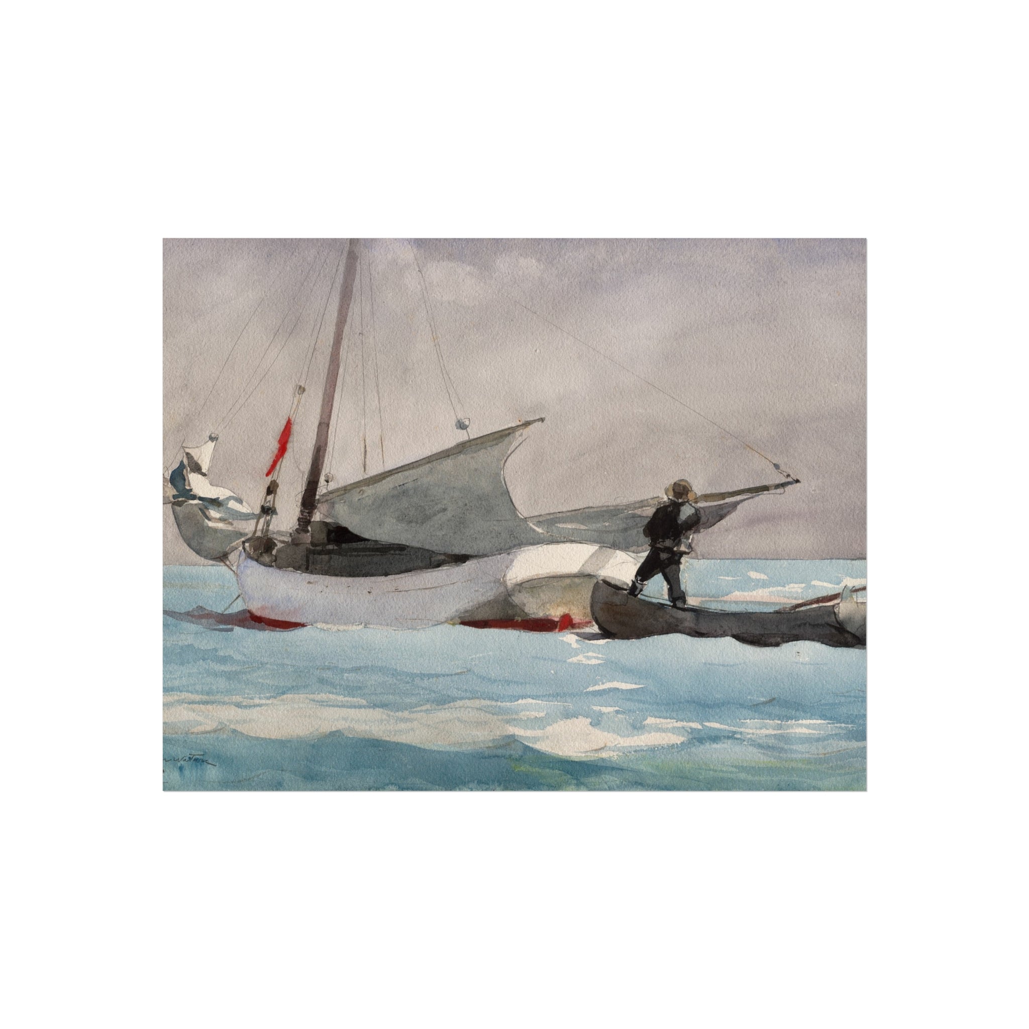Winslow Homer - Stowing Sail | Fine Art Poster