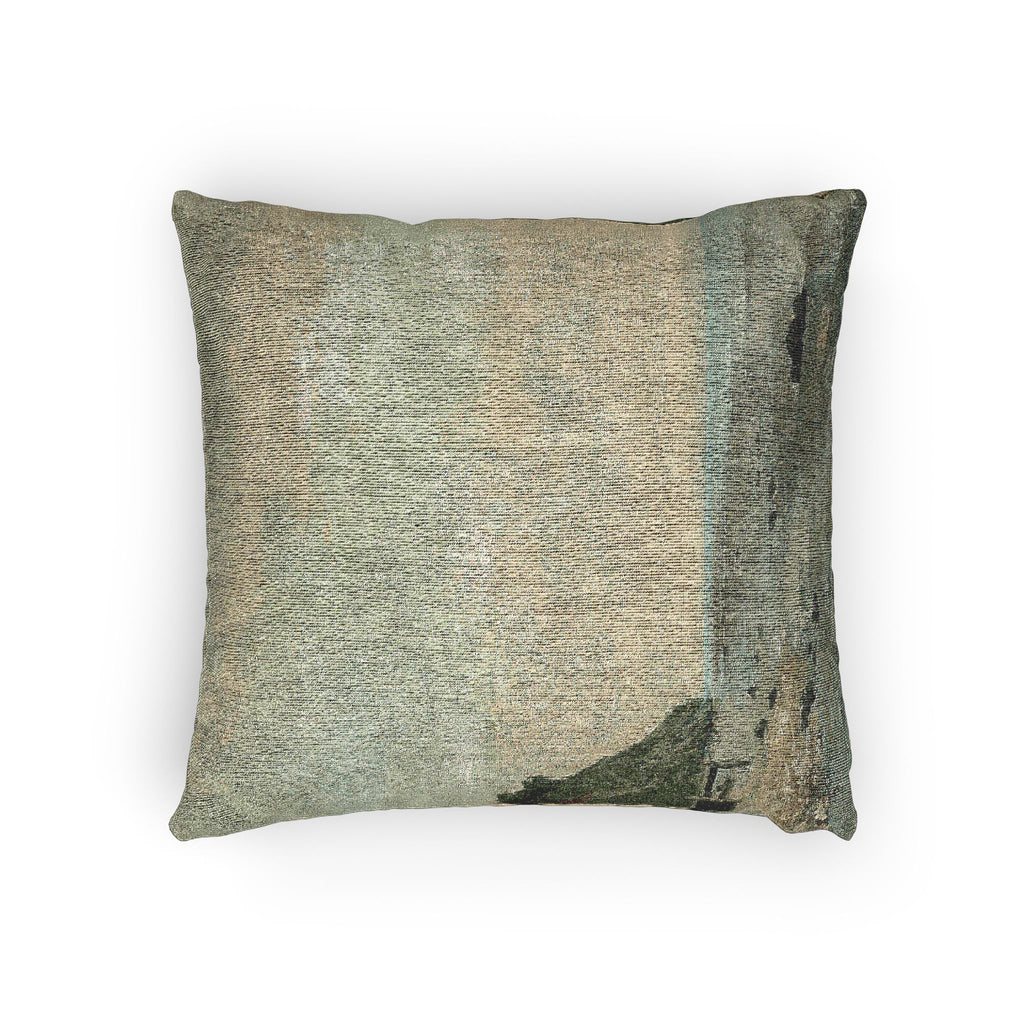 Gustave Courbet - Cliffs on the Sea Coast Small Beach, Sunrise (Falaise au bord de la mer, vu Petite Plage, soleil levan | Woven Pillow