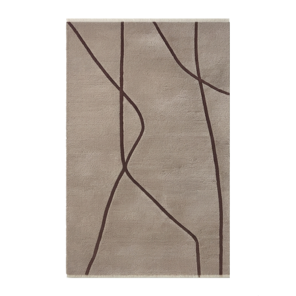 Grey Abstract Hand-Knotted Rug