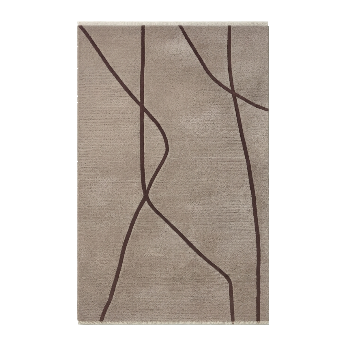 Grey Abstract Hand-Knotted Rug