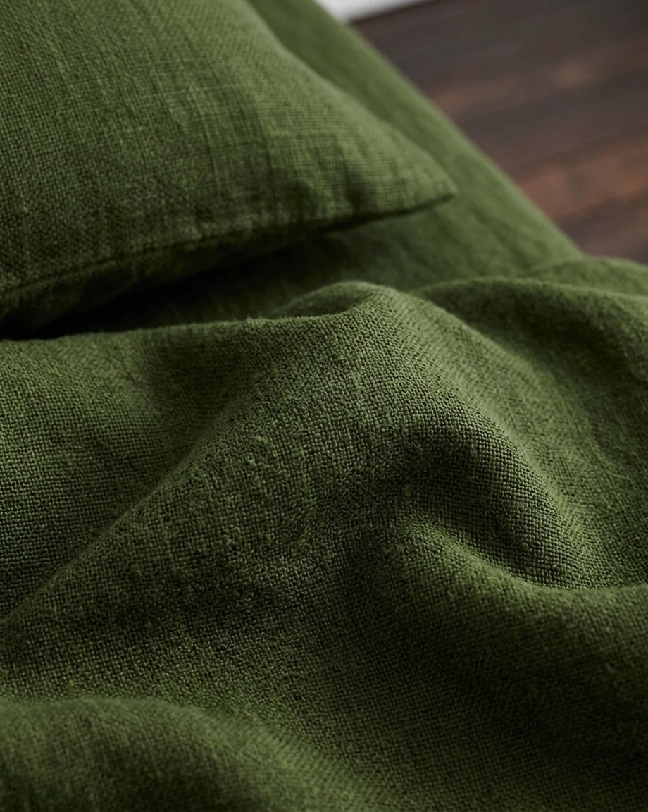 Stonewashed Linen Sheet Set — Olive