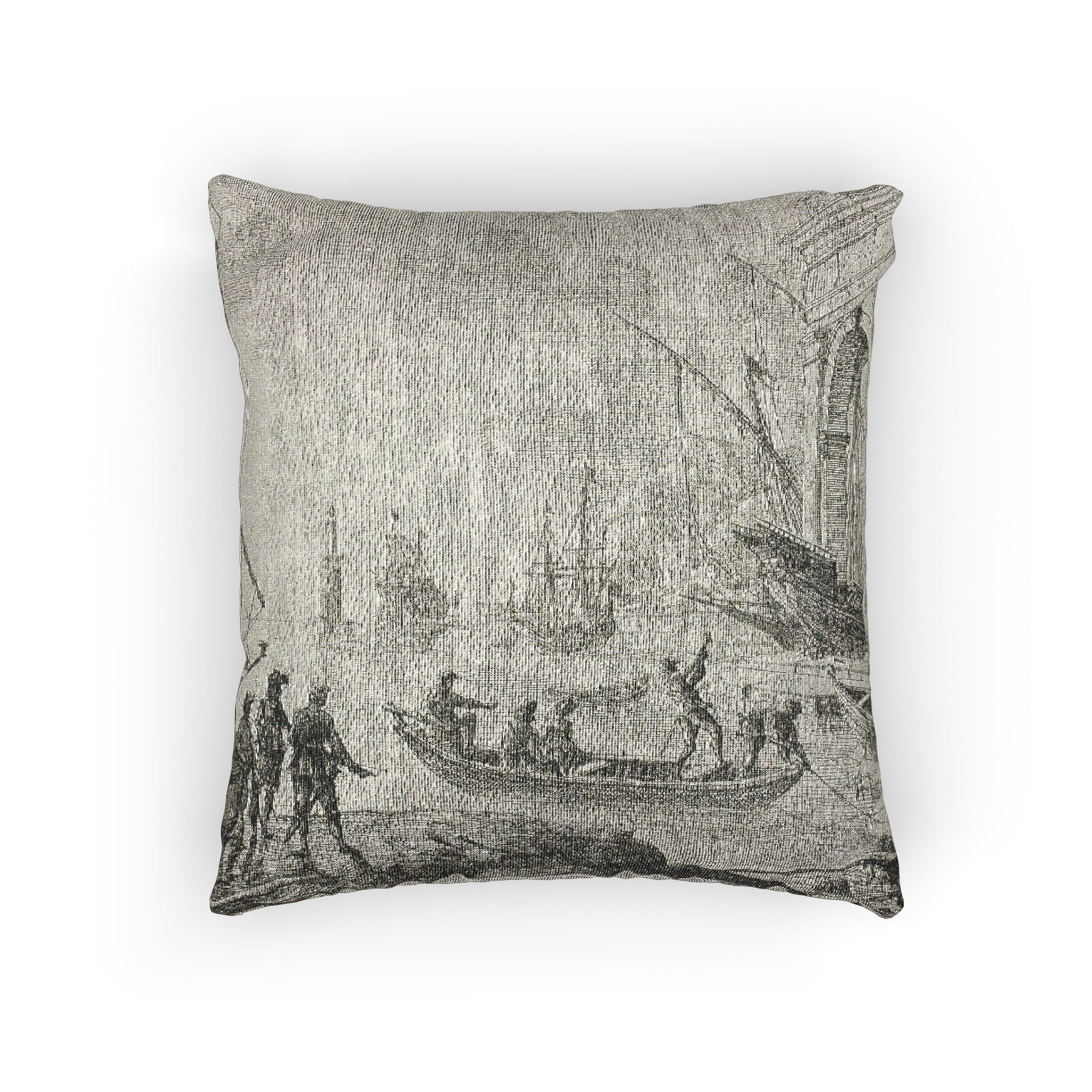 Claude Lorrain - Harbor Scene with a Lighthouse | Woven Pillow