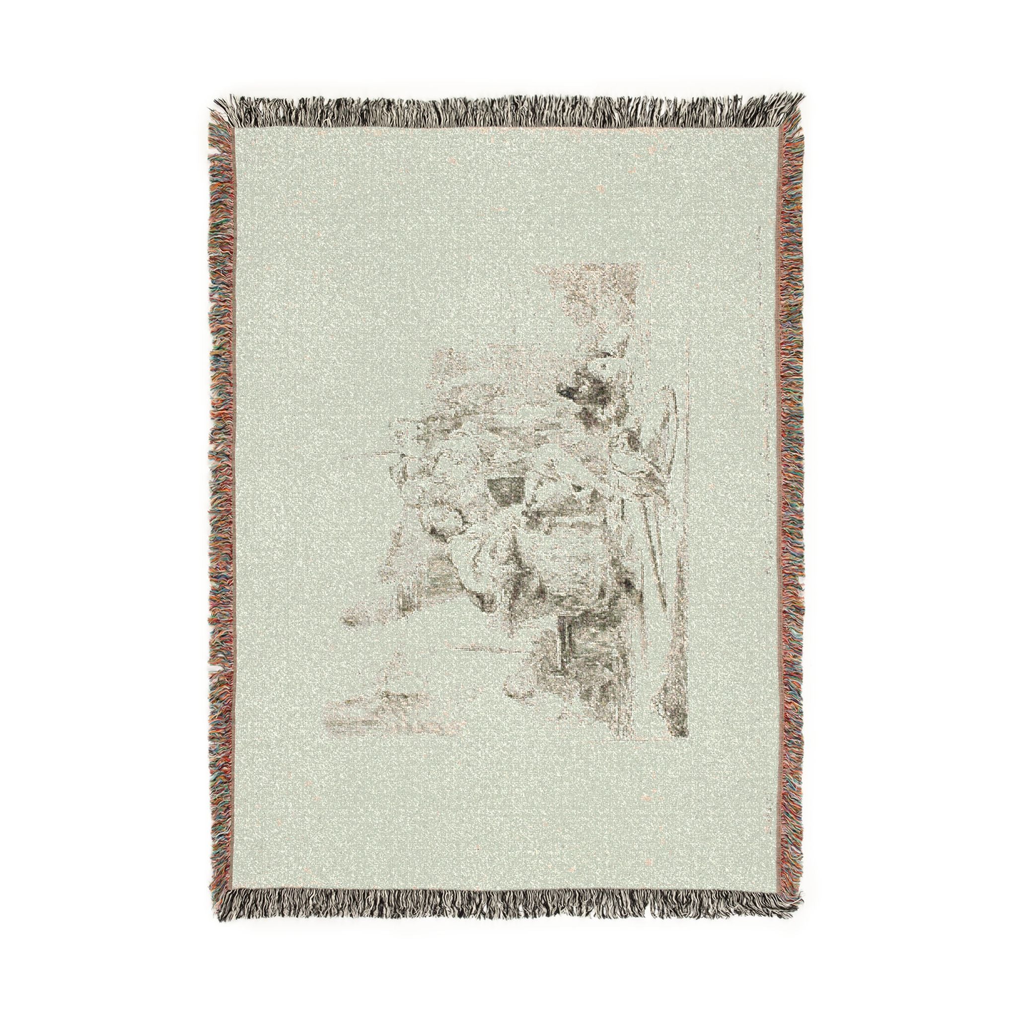 Giovanni Battista Tiepolo - Seated Youth Leaning Against an Urn, from Capricci | Woven Tapestry Blanket
